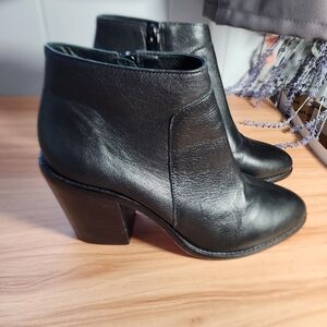 Loeffler Randall Black Leather Ankle Boots Size 10 B